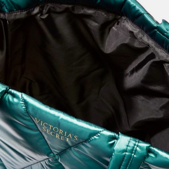Victoria Secret Teal Puffer Tote/Overnight Bag - Picture 6 of 6